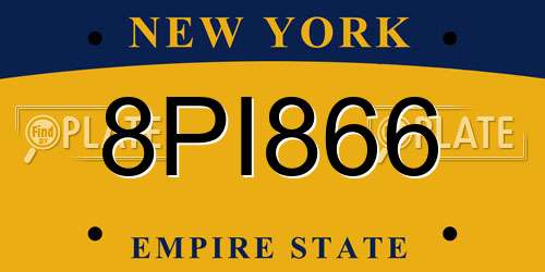 8PI866 New York License Plate