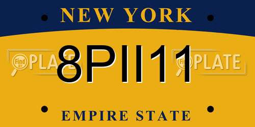 8PII11 New York License Plate