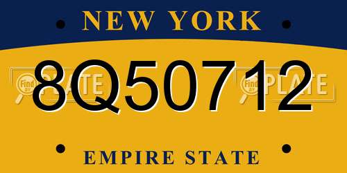 8Q50712 New York License Plate