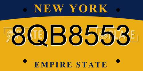 8QB8553 New York License Plate