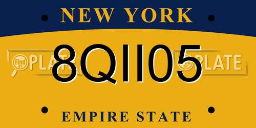 8QII05 New York License Plate