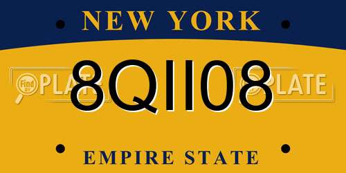 8QII08 New York License Plate