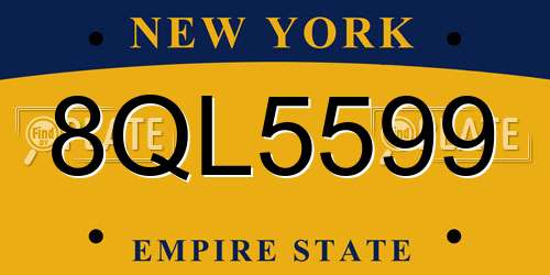8QL5599 New York License Plate