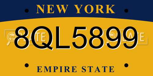 8QL5899 New York License Plate