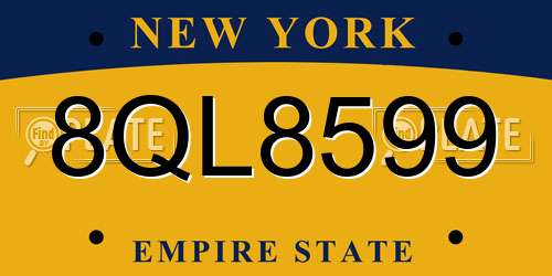 8QL8599 New York License Plate