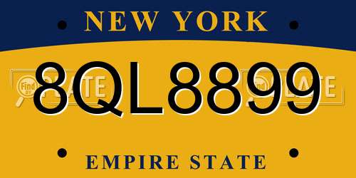 8QL8899 New York License Plate