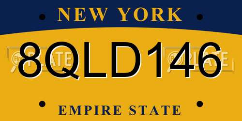 8QLD146 New York License Plate