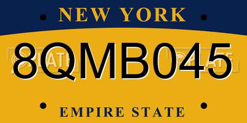 8QMB045 New York License Plate
