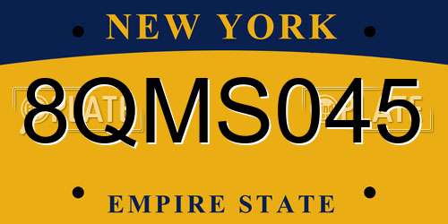 8QMS045 New York License Plate