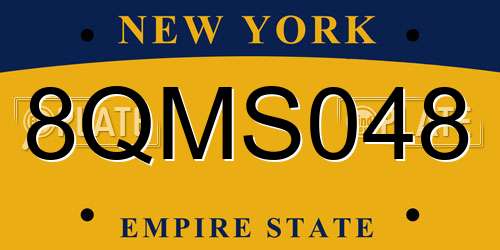 8QMS048 New York License Plate