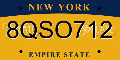 8QSO712 New York License Plate