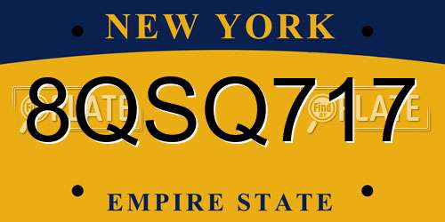 8QSQ717 New York License Plate
