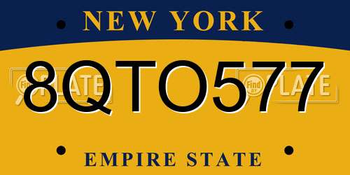 8QTO577 New York License Plate