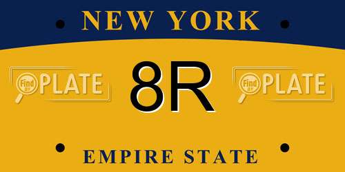 8R New York License Plate