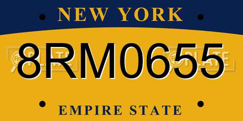 8RM0655 New York License Plate