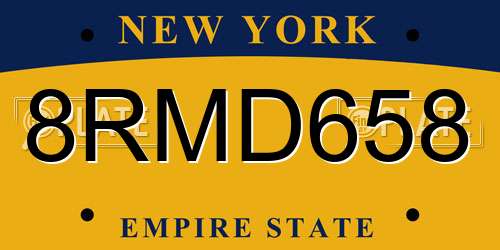 8RMD658 New York License Plate