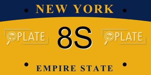 8S New York License Plate