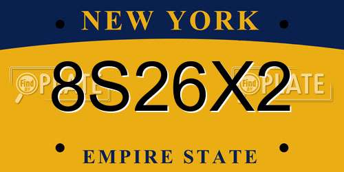8S26X2 New York License Plate