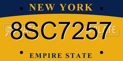 8SC7257 New York License Plate