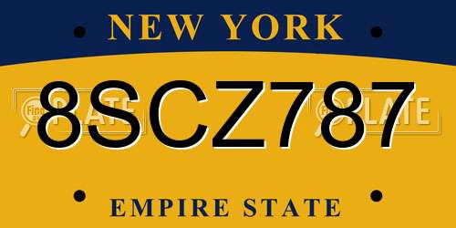 8SCZ787 New York License Plate