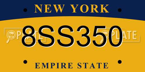 8SS350 New York License Plate