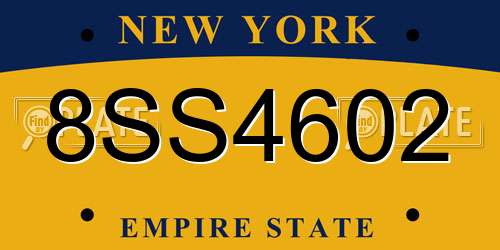 8SS4602 New York License Plate