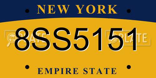 8SS5151 New York License Plate