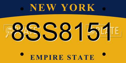 8SS8151 New York License Plate