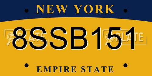 8SSB151 New York License Plate