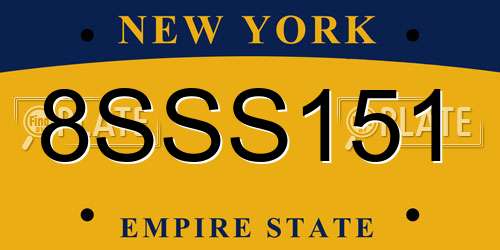 8SSS151 New York License Plate