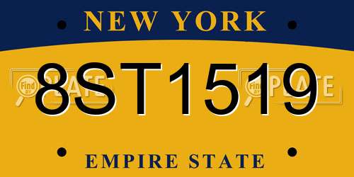 8ST1519 New York License Plate
