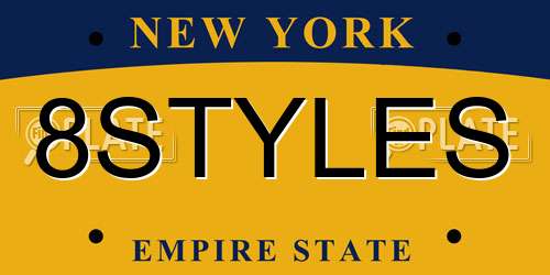 8STYLES New York License Plate
