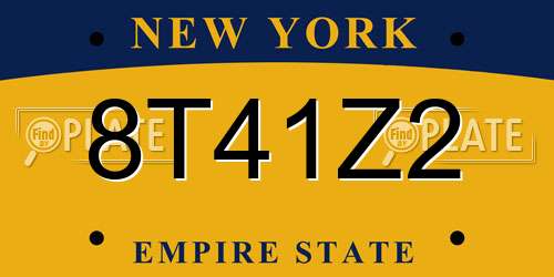 8T41Z2 New York License Plate