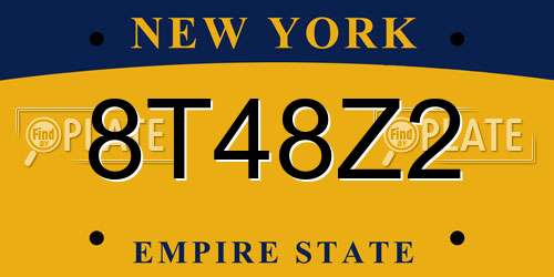 8T48Z2 New York License Plate