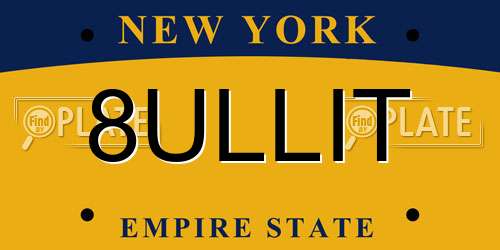 8ULLIT New York License Plate