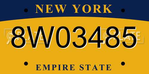 8W03485 New York License Plate