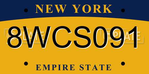 8WCS091 New York License Plate