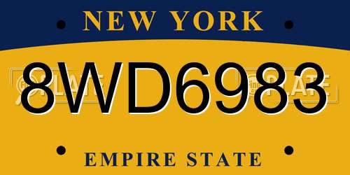 8WD6983 New York License Plate