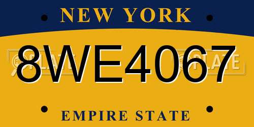 8WE4067 New York License Plate