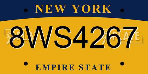 8WS4267 New York License Plate