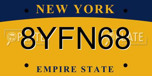 8YFN68 New York License Plate