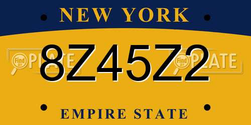 8Z45Z2 New York License Plate