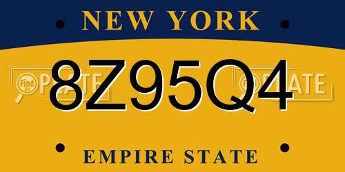 8Z95Q4 New York License Plate