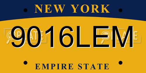 9016LEM New York License Plate