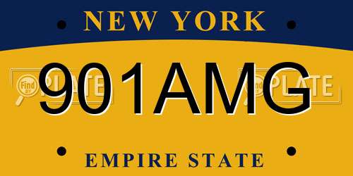 901AMG New York License Plate