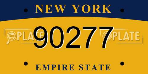 90277 New York License Plate