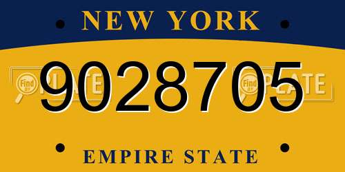 9028705 New York License Plate