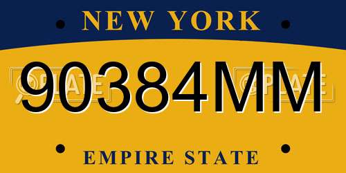 90384MM New York License Plate