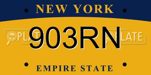 903RN New York License Plate