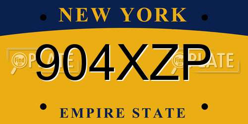 904XZP New York License Plate